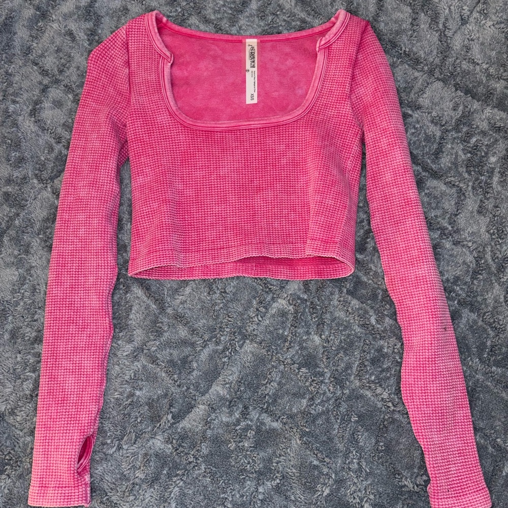 LuLaRoe Pink Long Sleeve Crop Top